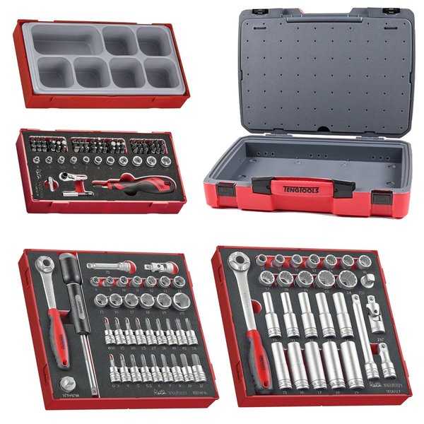 Teng Tools 141 Piece 3/8 & 1/2 Inch Drive Socket & Bit Foam kit TC-6T-33